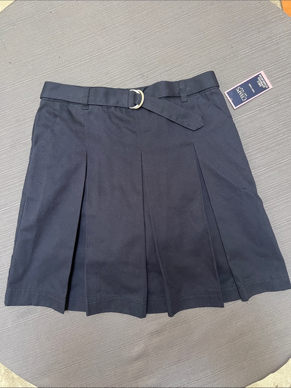 **NWT**Chaps Navy Pleated Skort with Attached Belt-Girl’s Sz 16 REG